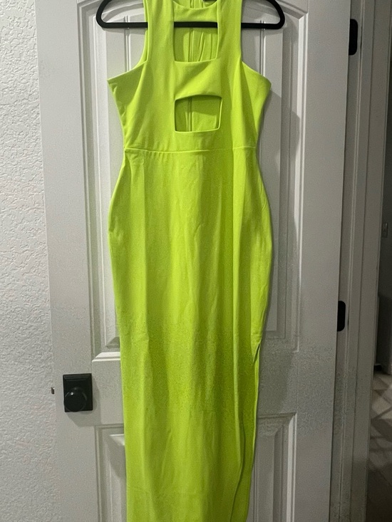 Fashion Nova Dresses & Skirts - Fashion Nova Neon Lime Cutout Maxi Dress